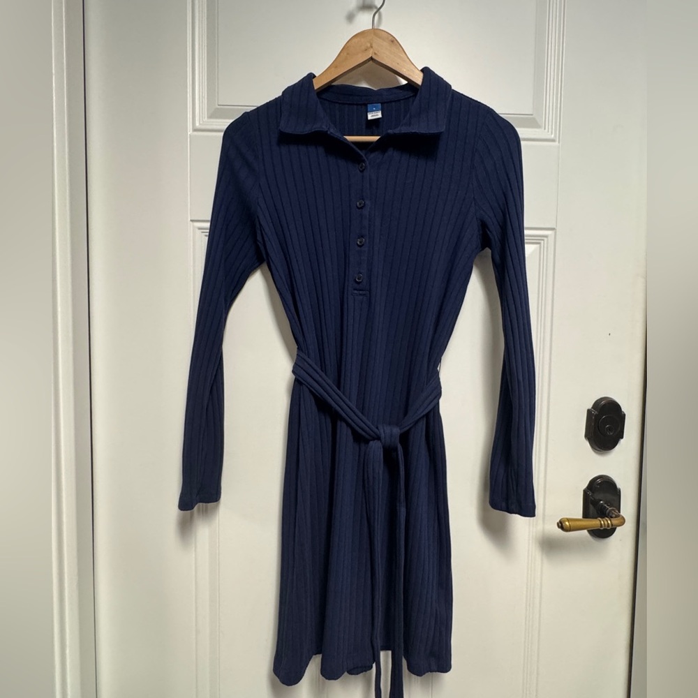 Old Navy Ribbed Sweater Dress, Navy, Size S